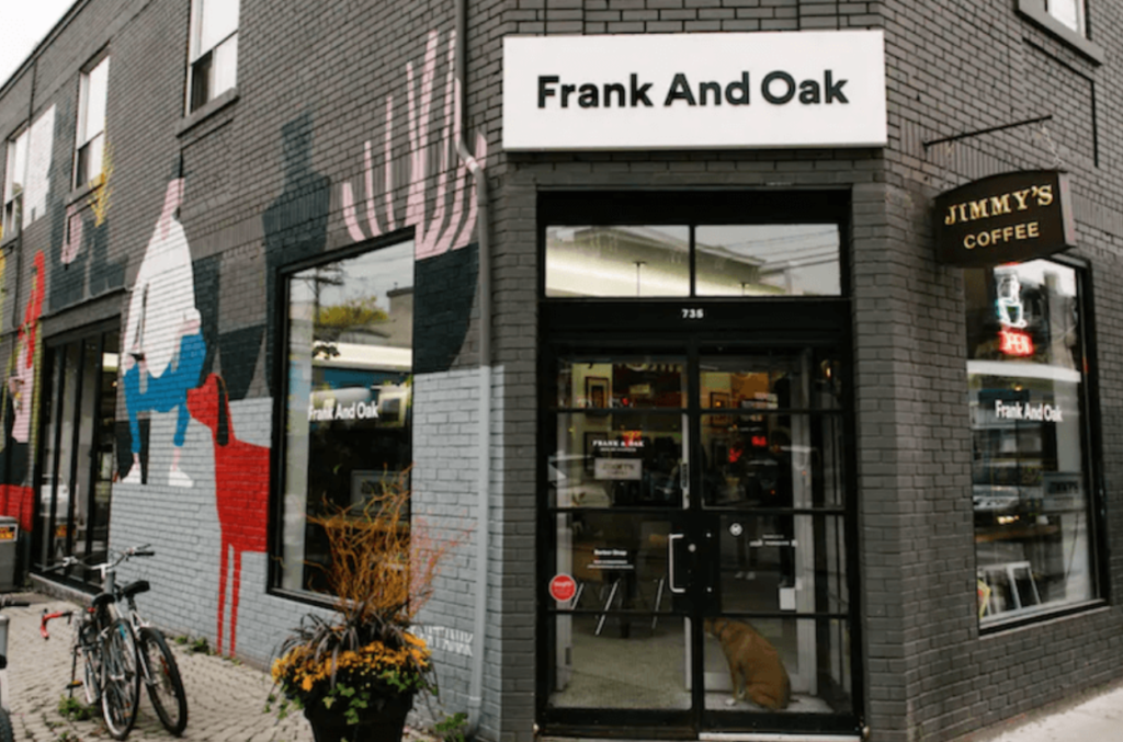 photo of a Frank and Oak storefront in Toronto or Vancouver 
